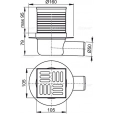 Сливной трап AlcaPlast APV1 105 x 105/50