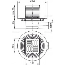 Сливной трап AlcaPlast APV101 105 x 105/50