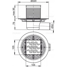 Сливной трап AlcaPlast APV102 105 x 105/50