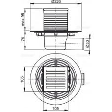 Сливной трап AlcaPlast APV103 105 x 105/50