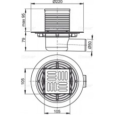 Сливной трап AlcaPlast APV1321 105 x 105/50