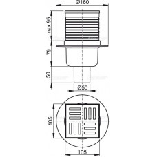 Сливной трап AlcaPlast APV6111 105 x 105/50
