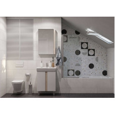 ТУМБА AQUATON КАНТРИ 60 (Белый Глянцевый / Дуб Верона) 1A257401AHB20 С РАКОВИНОЙ Santek НЕО 60 1WH302186