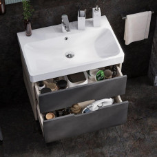 ТУМБА AQUATON ОЛИВИЯ 70 (Грей / Дуб Ойстер) 1A254301OLUG0 С РАКОВИНОЙ Santek АДРИАНА 70 1WH501628