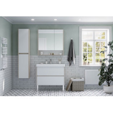 Тумба с раковиной Акватон Сканди, 1A2830K0SDB20, 80 см, подвесная, цвет белый/дуб верона