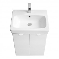 ТУМБА AQUATON СКАЙ 55 (Белый Глянцевый / Серый Кашемир) 1A238101SY010 С РАКОВИНОЙ Santek НЕО 55 1WH302185