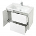 Тумба Aquaton Стоун 80 (Белый Глянцевый) 1A228201SX010 с раковиной Santek МИРАНДА 80 1WH302251