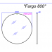 Зеркало Fargo круглое 80см, цвет чёрный, RM0208BLK