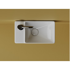 Рукомойник Ceramicanova Element подвесной прямоугольный (чаша справа, отверстие под смеситель слева) 395*220*125мм, CN5046