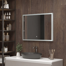 Зеркало с подсветкой Континент Kant Frame Black Led 800х600 ЗЛП183, 4630075694277