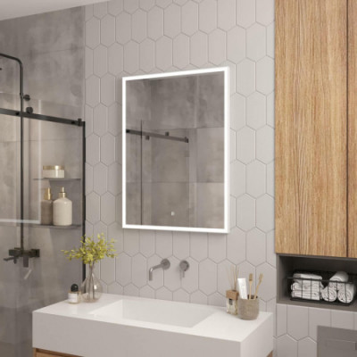 Зеркало с подсветкой Континент Kant Frame White Led 600х800 ЗЛП944, 4630075693751