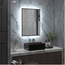 Зеркало с подсветкой Континент Kant Meridian Black Led 600х800 ЗЛП4930, бесконтактный сенсор, 4660331837087