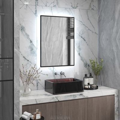 Зеркало с подсветкой Континент Kant Meridian Black Led 600х800 ЗЛП4930, бесконтактный сенсор, 4660331837087