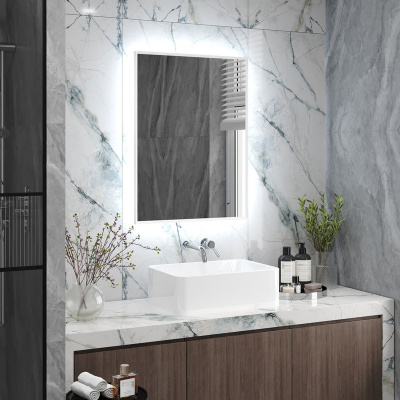 Зеркало с подсветкой Континент Kant Meridian White Led 600х800 ЗЛП4934, бесконтактный сенсор, 4660331837124