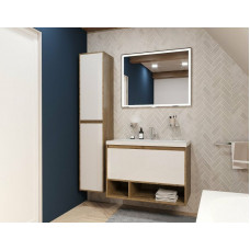 Тумба с раковиной Эстет Monaco Wood 80 ФР-00010683 подвесная Белый Дуб рустикальный