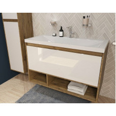 Тумба с раковиной Эстет Monaco Wood 100 ФР-00010686 подвесная Белый Дуб рустикальный