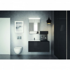 Тумба с раковиной 60 см Geberit Acanto 500.609.16.1+500.620.01.2, черное стекло