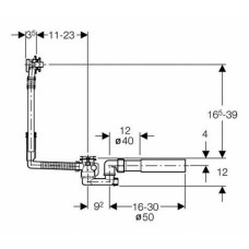 Слив-перелив Geberit Uniflex 150.520.21.1 полуавтомат, хром