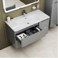 Тумба с умывальником, подвесная, 100 см, светло-серый, Edifice, IDDIS, EDI10L0i95K