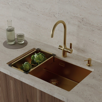 Коландер IDDIS Kitchen Line нерж. сталь, матовое золото, 426*231, KOL23MGi59