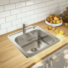 Мойка с выпуском арт. 011UPSOi84, нержавеющая сталь, шелк, 485*485, Strit S, IDDIS, STR48S0i77S