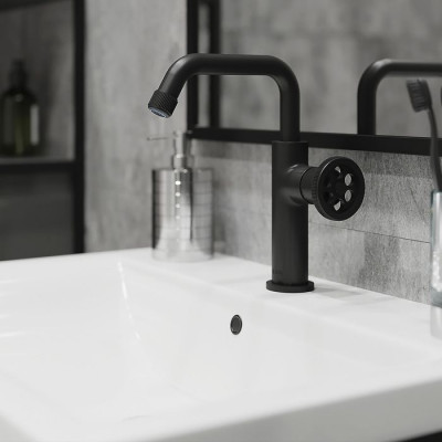 Смеситель для умывальника IDDIS GRANGE, GRABLR0i01,Черный матовый
