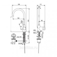 Смеситель для раковины Ideal Standard Ceraline BC195AA (с донным клапаном) (хром)
