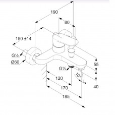 Смеситель для ванны Kludi X1 326910575,хром Смеситель для ванны Kludi X1 326910575,хром