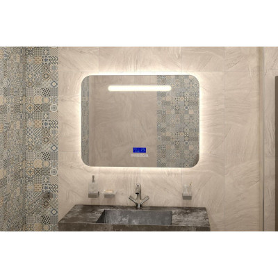 Зеркало КОНТИНЕНТ Melody LED 900х700 с многофункциональной панелью