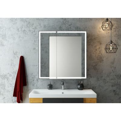 Зеркальный шкаф Континент Mirror Box black LED 800х800 МВК052