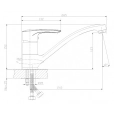 Смеситель Lemark  для кухонной мойки, серый, Z40-21LM310