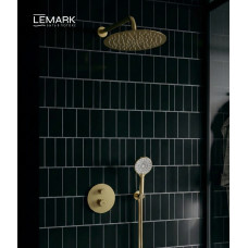 LEMARK | Смеситель Lemark Белуга LMF-8065B-BRLG для ванны и душа термостатический, встраиваемый , брашированное светлое  золото 