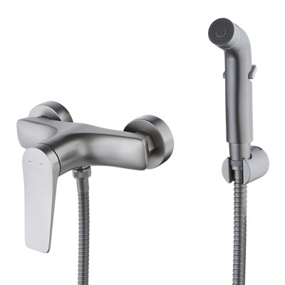 Смеситель Lemark Bronx с гигиеническим душем, графит, LM3718GM
