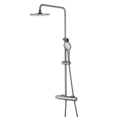 Смеситель Lemark Bronx для душа термостатический, графит, LM3770GM