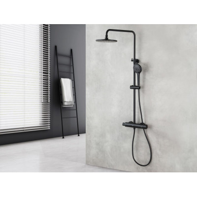 Смеситель Lemark Bronx  для душа термостатический, черный матовый, LM3770BL