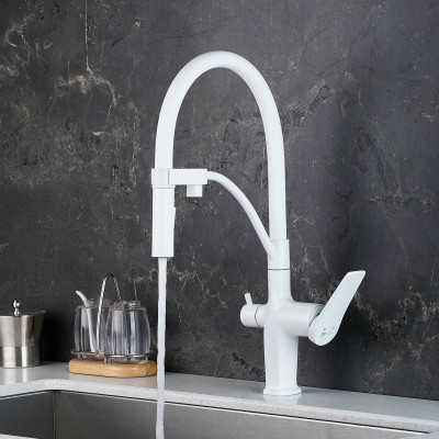 Смеситель для кухни Lemark Bronx белый матовый, LM3761MW