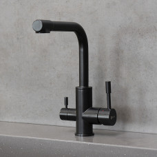 Смеситель для кухни Lemark Эксперт, черный матовый, LM5061BL