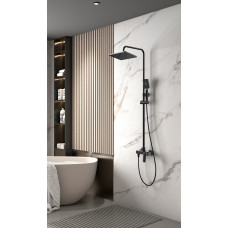 Смеситель Lemark Хоста_Hosta LM12362LGM для ванны и душа с регулируемой высотой штанги и верхней душевой лейкой "Тропический дождь"