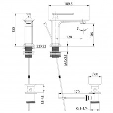 Смеситель Lemark Mista  для раковины, белый/золото, LM6406WG