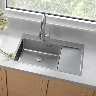 Кухонная мойка Lemark KEZADRA 780L из нержавеющей стали, 9937149