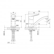Смеситель Lemark Partner для раковины, хром, LM6507C 