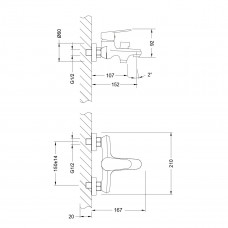 Смесители для ванны и душа Lemark Point, хром, LM0314C