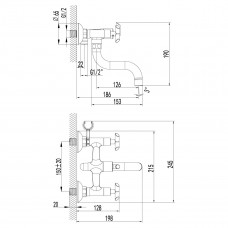 Смеситель для ванны Lemark Practica, хром, LM7512C