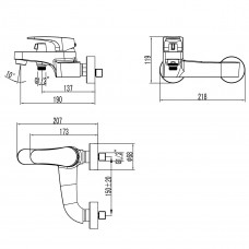 Смеситель для ванны с душем Lemark Shift, хром,  LM4334C