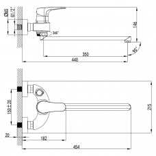 Смеситель для ванны Lemark Shift, хром,  LM4317C