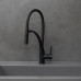 Смеситель Lemark Soul для кухни, с гибким изливом, черный, LM6007BL