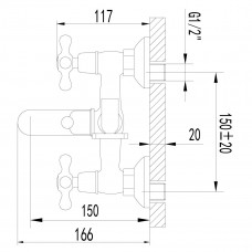 Смеситель для ванны Lemark Standard, хром,  LM2102C