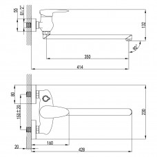 Смеситель для ванны Lemark Status, хром, LM4417C