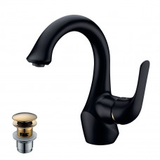 Смеситель для раковины Lemark Swan, золото/черный, LM5406BG