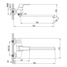 Смеситель для ванны и душа Lemark Unit, хром, LM4517C